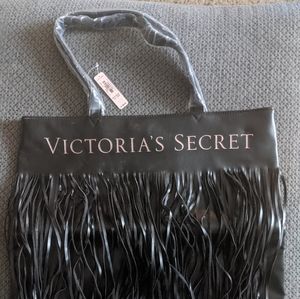 New Victoria's Secret Black Fringe Tote Bag